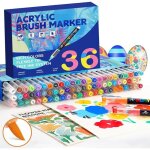 36 couleurs marqueurs acryliques pointe pinceau marqueurs  dessin impermable pour coloriage adulte ...