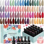 36 couleurs vernis gel uv semi permanent avec base coat brillant + top coat matte rose bleu noir vernis ...