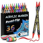36 pcs feutre acrylique peinture stylo - acrylic paint marker pour bois toile verre cramique - marqueur ...