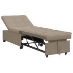 374213& canap lit 3 - en - 1lit banquetteconvertible design dpliant en tissu taupe