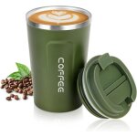 380ml tasse � caf� isothermetasses � caf� de voyage mug de voyage en acier inoxydable (vert)