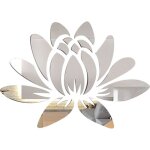 3d acrylique miroir fleur de lotus sticker mural stickers muraux auto - adh�sif
