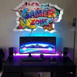 3d autocollants muraux gamersticker mural de chambre gar�ongamer poster murale d�corationdiy sticker ...