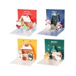 3d cartes de nol4 pices carte de v?ux noel avec enveloppes 3d pop up christmas card cartes de joyeux ...