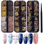 3d nails art breloques en mtal goujons bijoux stickers dcorations accessoires 800 + pices or ongles ...