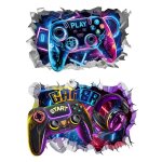 3d poster gaming stickers gaming deco gamer deco salle de jeux dans la chambre ado garcon stickers muraux ...
