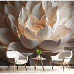 3d soie papier peint panoramique relief pétales beige 300×210cm lotus fleur pour salon chambre denfants ... 3d soie papier peint panoramique relief pétales beige 300×210cm lotus fleur pour salon chambre denfants ...