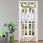 Sticker de porte 3d - cuneary - trompe loeil - pvc - 45x200 cm - int�rieur