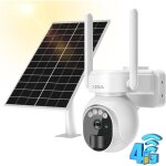 3g / 4g lte cam�ra surveillance solaire avec carte sim 2k hd cam�ra ext�rieure sans fil inclinable � ...