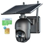 3g / 4g lte cam�ra surveillance solaire ext�rieure xega d�tection mouvement pir avec carte sim image ...