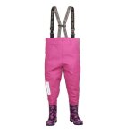 3kamido enfant cuissardes de pche - enfants waders bottes de pche - rose - motif coeur