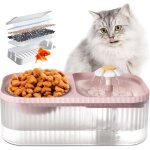 3l fontaine eau pour chat et gamelle chat distributeur de croquettes et eau automatique pour chats petits ...
