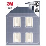 3m - crochet adh�sif - piton - sp�cial tringle � rideau - supporte 03 kg - blanc - lot de 4