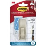 3m - crochet adh�sif - rectangulaire moyen - m�tal nickel moderne - supporte 13 kg