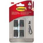 3m - crochet adh�sif - rectangulaire petit - crochet pointe plastique - noir mat - supporte 225 g - lot ...