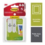 3m languettes fixation tableau assortiment - blanc - 18pm + 16mm