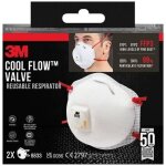 3m - masque anti - poussi�re - ffp3 - avec valve respiratoire r�utilisable - lot de 2