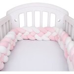 3m tour de lit b�b� 4 brins coussin serpent coussin tress� pare - chocs velours protection b�b� blanc ...