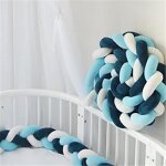 3m tour de lit coussin serpent coussin tressé pare - chocs velours protection bébé - blanc + vert + bleu ... 3m tour de lit coussin serpent coussin tressé pare - chocs velours protection bébé - blanc + vert + bleu ...
