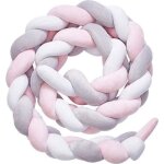 3m tour de lit coussin serpent coussin tressé pare - chocs velours protection bébé (gris blanc rose) 3m tour de lit coussin serpent coussin tressé pare - chocs velours protection bébé (gris blanc rose)