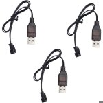 3pcs 3. 7v c�ble de chargeur usb li avec prise sm - 2p rc c�ble de chargeur de lipo batterie pour nimh ...