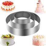 3pcs cercle patisseriediamètre 10 / 15 / 20cm rond moules à gâteaux en acier inoxydable moules à pâtisserie ... 3pcs cercle patisseriediamètre 10 / 15 / 20cm rond moules à gâteaux en acier inoxydable moules à pâtisserie ...