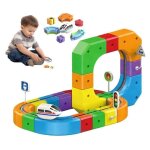 3pcs circuit de train �lectrique magn�tique jeu de construction circuit flexible cadeau enfant pour no�l ...