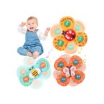 3pcs coccinelle abeille papillon animaux mignons jouets de bain b�b� ventouses rotatives spinner cadeau ...