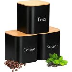 3pcs cuisine botes de rangement pour caf th pour vos sachets de thcubes de sucre et grains de caf ...