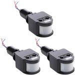 3pcs dtecteurs mouvement infrarouge noir dc12v pir interrupteur clairage extrieur pour mur int / ext ...