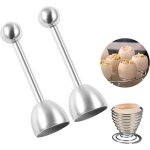 3pcs �plucheur ?ufs cuits coupe oeuf coupe - ?ufs inox outil acier inoxydable pour ouvrir les ?ufs durs ...