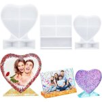 3pcs moule resine epoxy - moules silicone en résine pour cadre photo forme de coeur et carrés - pour ... 3pcs moule resine epoxy - moules silicone en résine pour cadre photo forme de coeur et carrés - pour ...
