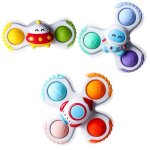 3pcs pop suction cup spinner toys for 1 year old boy girlnovelty spinning tops toddler toys age 1 - 2sensory ...