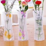 3pcs portable �co - respectueux floral mignon vase pliant d�coration �cologique r�utilisable motif de ...
