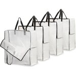 3pcs sac de rangement transparent grand sac demenagement xxl 60x60cm avec poigne de transport sac rangement ...
