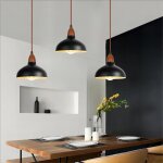 3pcs suspension luminaire industrielle e27tokius lustre de plafond r�tro en m�tal bois �19cm pour salle ...