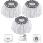 3pcs t�tes microfibre balai mop heads t�te de vadrouille rechange rond t�tes mop rotation � 360 pour ...