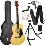Guitare acoustique - 3rd premium - stx10 - naturel - pack complet pour dbutants - son clair