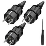3x prise de courant m�le prise secteur r�sistant aux �claboussures durable pour c�ble de 6 � 16mm ip44 ...