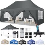 Tonnelle pliante 3x6 barnum pliant tanche stable avec 6 parois latralestonnelle tente uv 50 + - gris ...