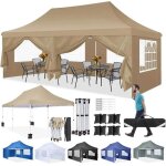 Tonnelle pliante 3x6 barnum pliant tanche stable avec 6 parois latralestonnelle tente uv 50 + - kaki ...