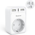 4 en 1 adaptateur prise americaine france vers usa avec 2 usb et 1 type c (34a) et 1 prises pour canada ...