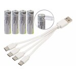 4accus li - ion aa 1300mah avec port de chargement usb - c