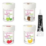 4 ar�mes alimentaires naturels en poudre cocktail + stylo de gla�age noir