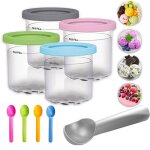 4 bacs  glace avec couvercles pour sorbetire ninja compatibles accessoires pour sorbetire avec 4 boules ...
