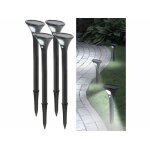 4 bornes lumineuses solaires avec capteur de mouvement - blanc froid 4 bornes lumineuses solaires avec capteur de mouvement - blanc froid