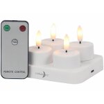 4�bougies chauffe - plat led rechargeables et t�l�command�es