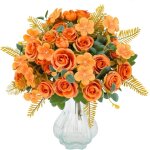 4 bouquets de fleurs artificielles dautomne bouquets de fausses roses dautomne pour centres de table ...