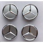 4 centre de roue pour mercedes logo gris jante cache moyeu insigne 75mm