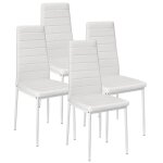 4 chaises de salle � manger tapiss�es - chaise de salle � manger tapiss�e � rayures horizontales - 42 ...